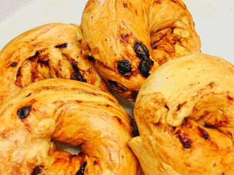 HBで簡単♡もっちりレーズンベーグル